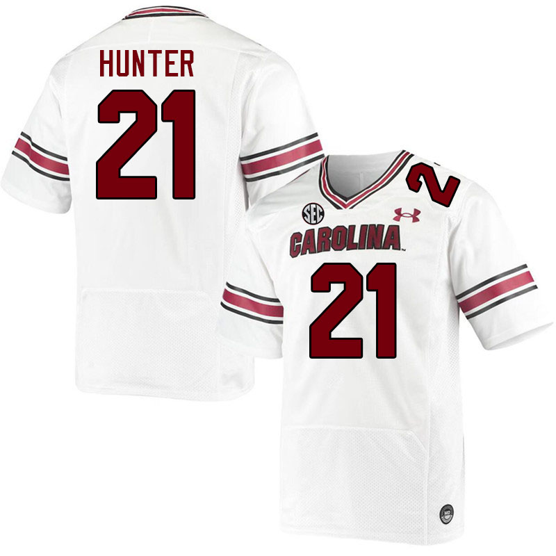 Men #21 Kelvin Hunter South Carolina Gamecocks College Football Jerseys Stitched-White